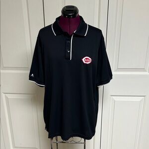 Antigua Short-Sleeve Polo with Cincinnati Reds Logo - Size L